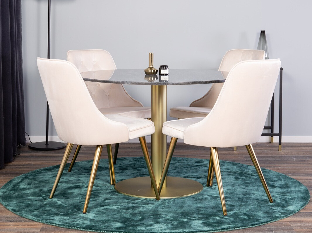 Dining set Dallas 370 (Beige + Brass)