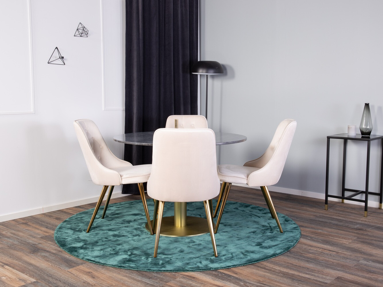 Dining set Dallas 370 (Beige + Brass)