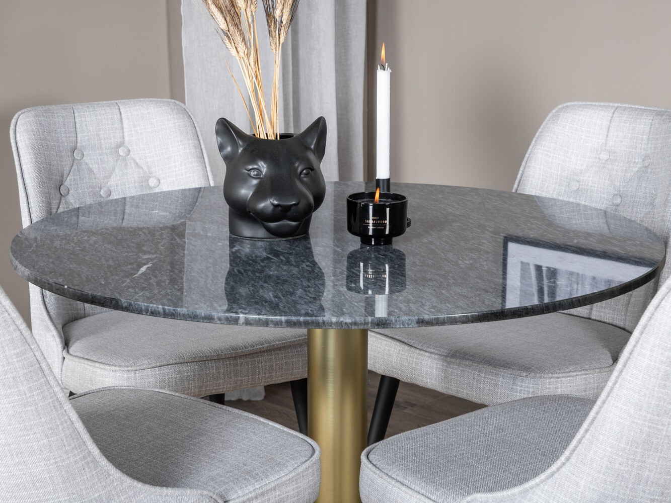 Dining set Dallas 370 (Grey + Black)