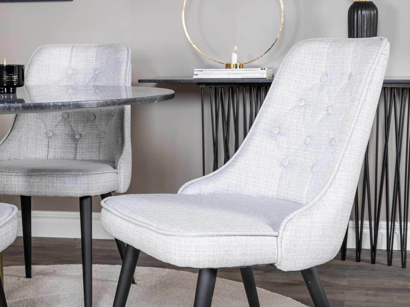 Dining set Dallas 370 (Grey + Black)