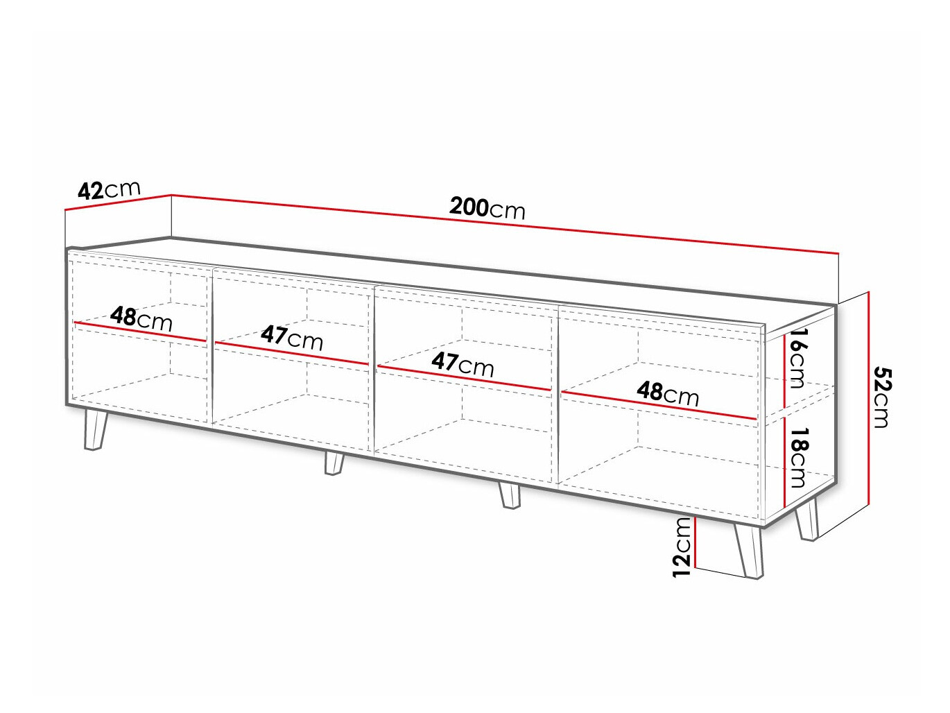 TV stand Charlotte 174 (White)