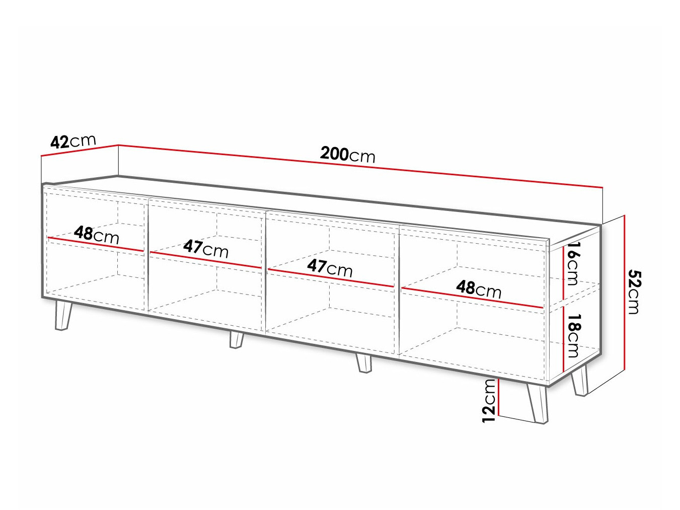 TV stand Charlotte 176 (Black)