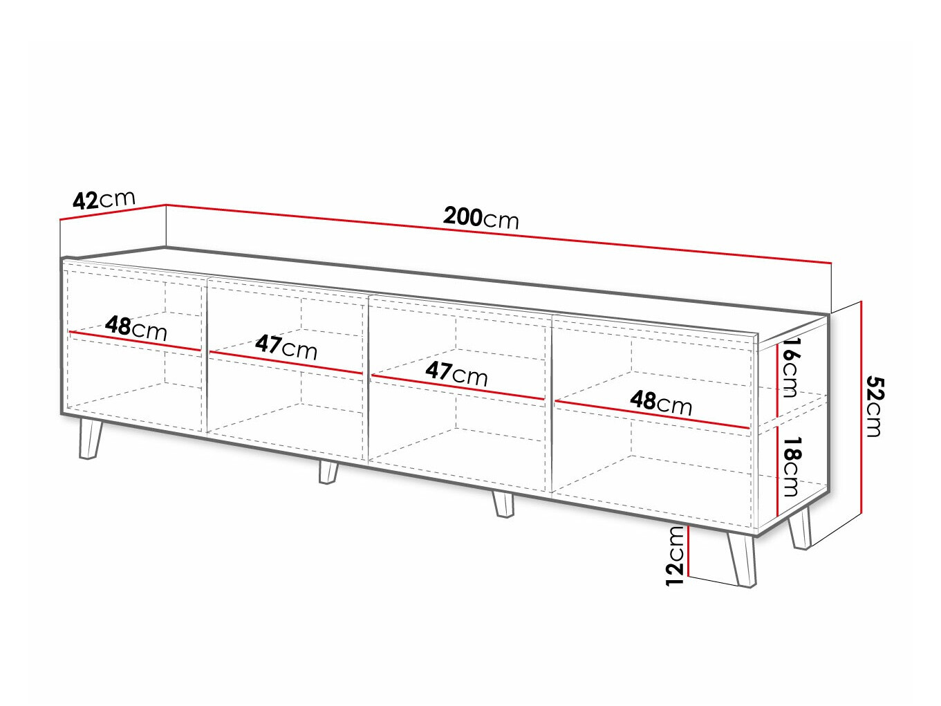 TV stand Charlotte 176 (White)