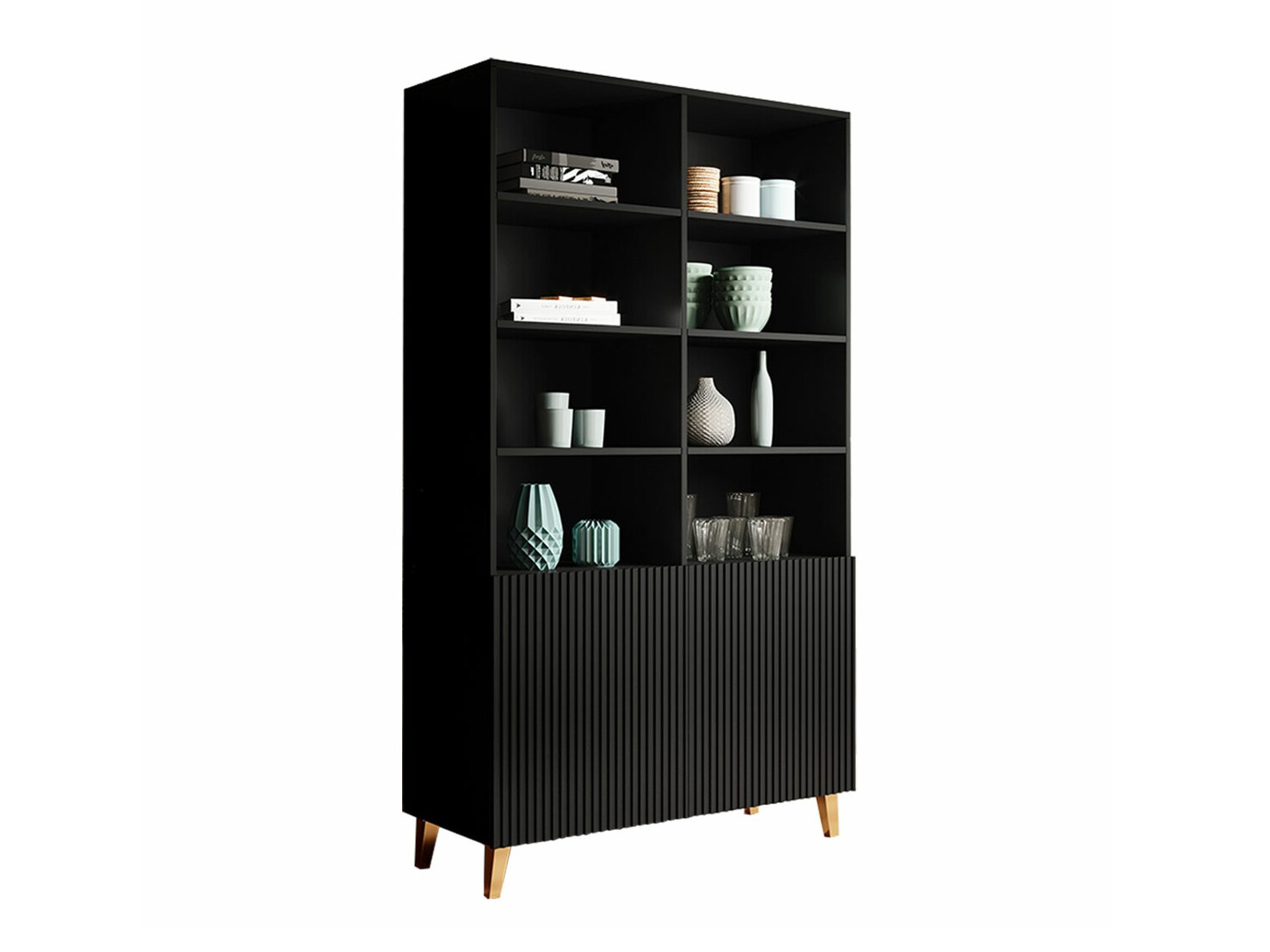Bookcase Dicto I (Black + Golden)