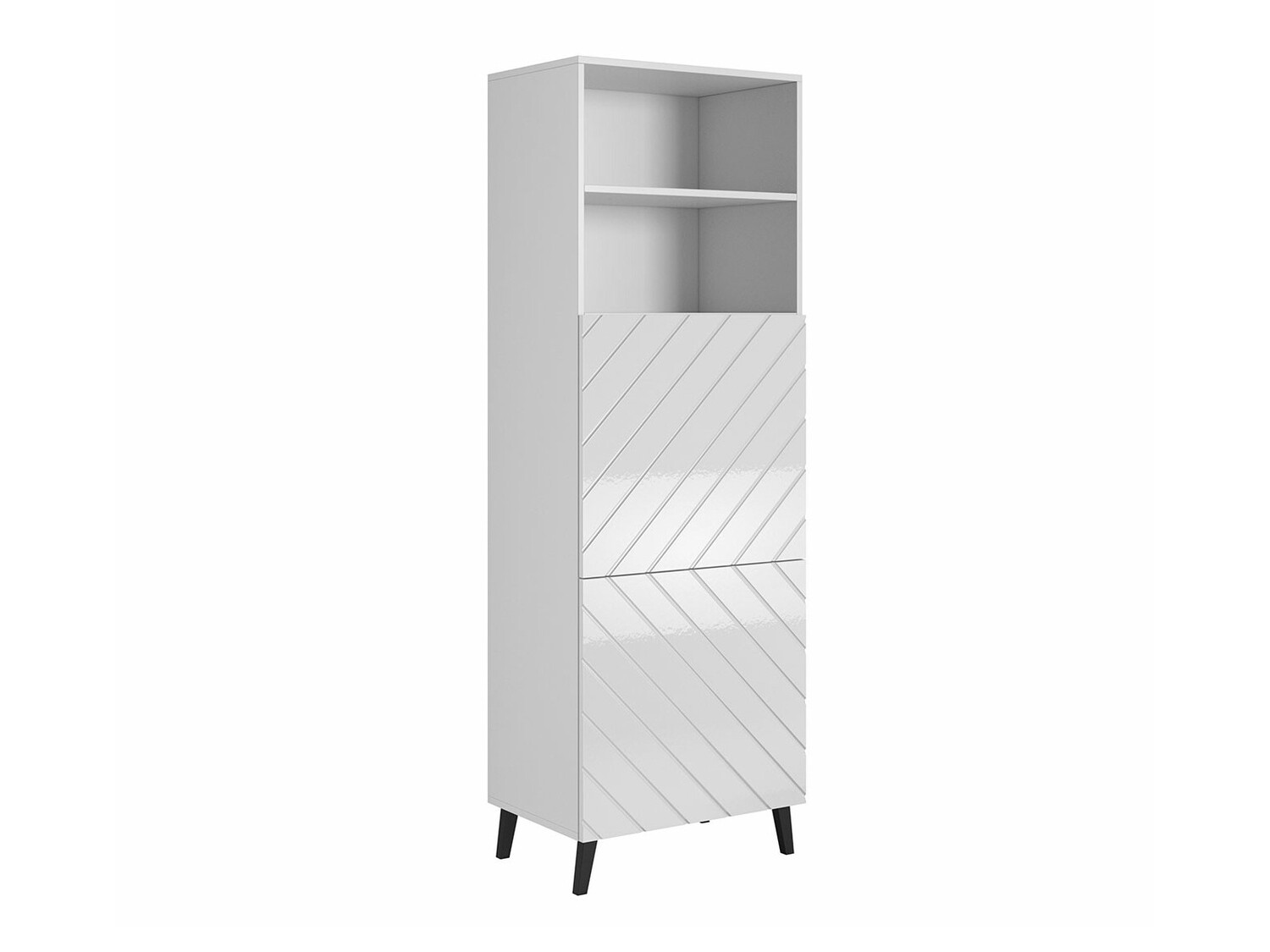 Bookcase Charlotte 178 (White + Glossy white)