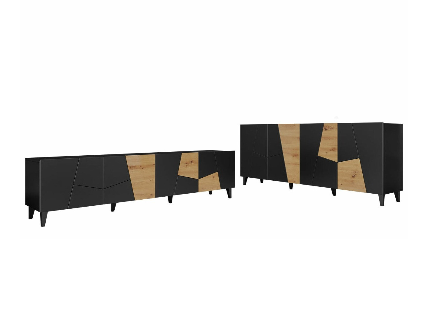 Living room set Charlotte 182 (Black + Craft oak)