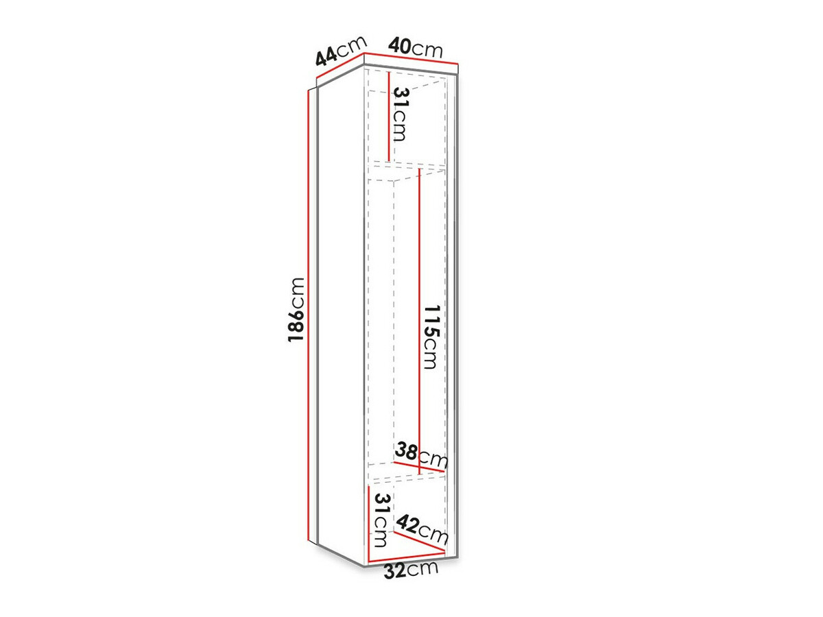 Wardrobe Hartford 370 (Graphite)