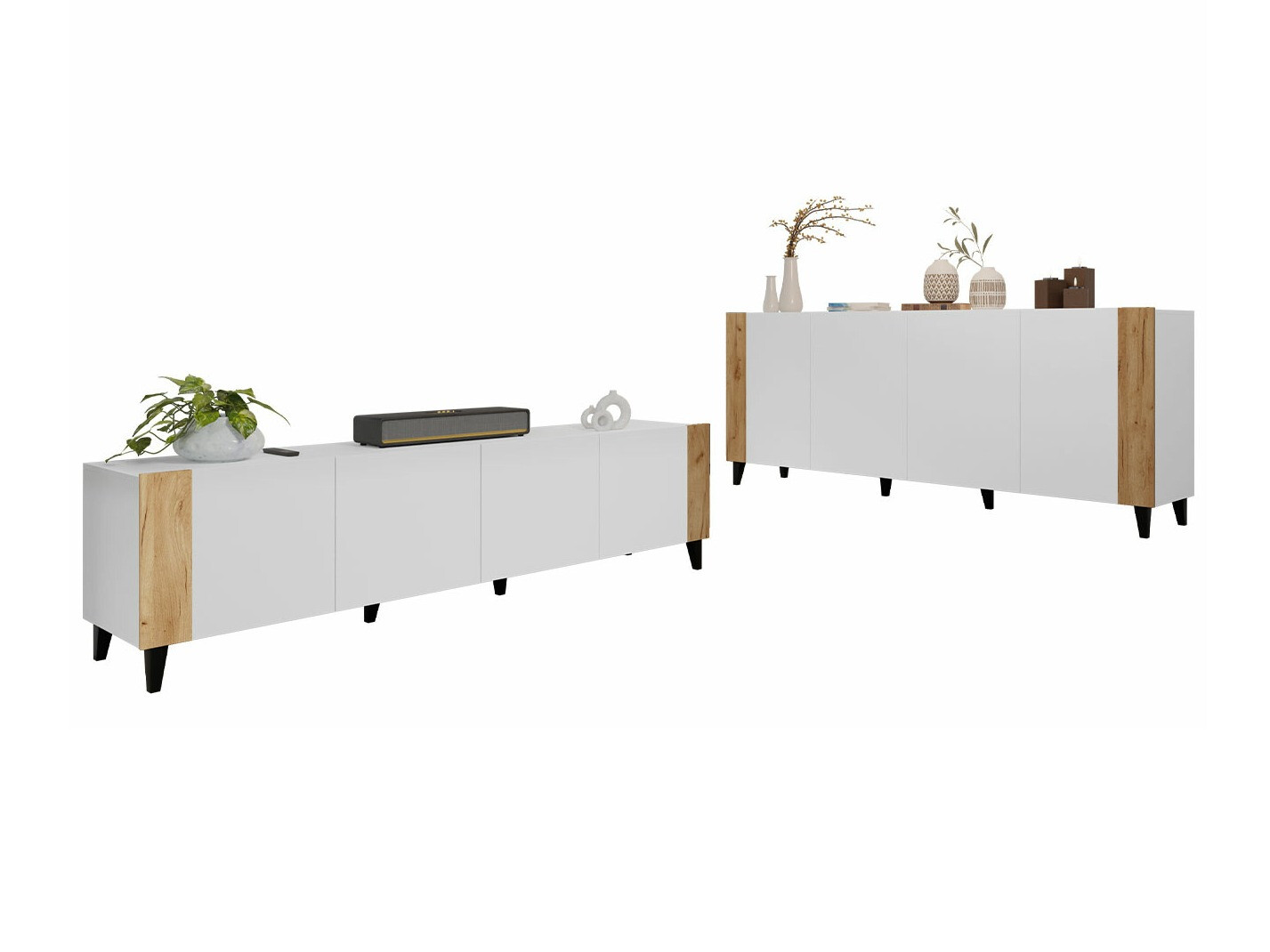 Living room set Charlotte 185 (White + Craft oak)
