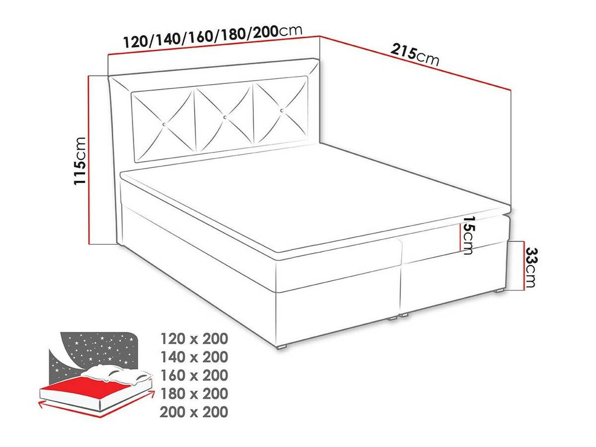 Continental bed Pomona 113 (Victoria 14 865)