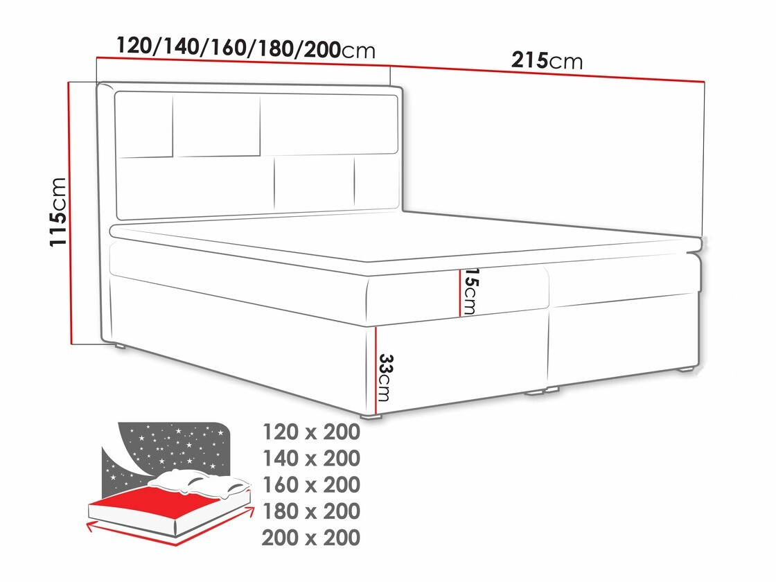 Continental bed Pomona 115 (Victoria 14 868)