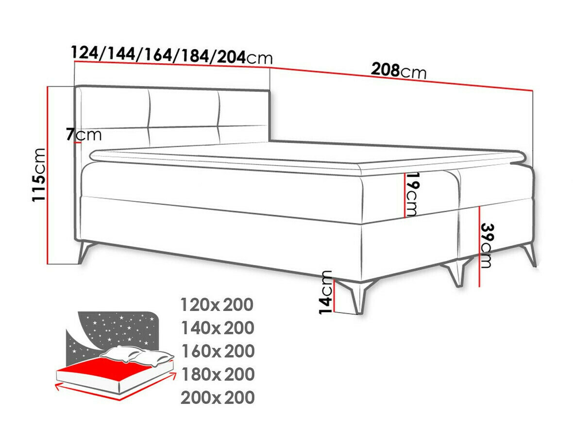 Continental bed Harena (Soft 033)