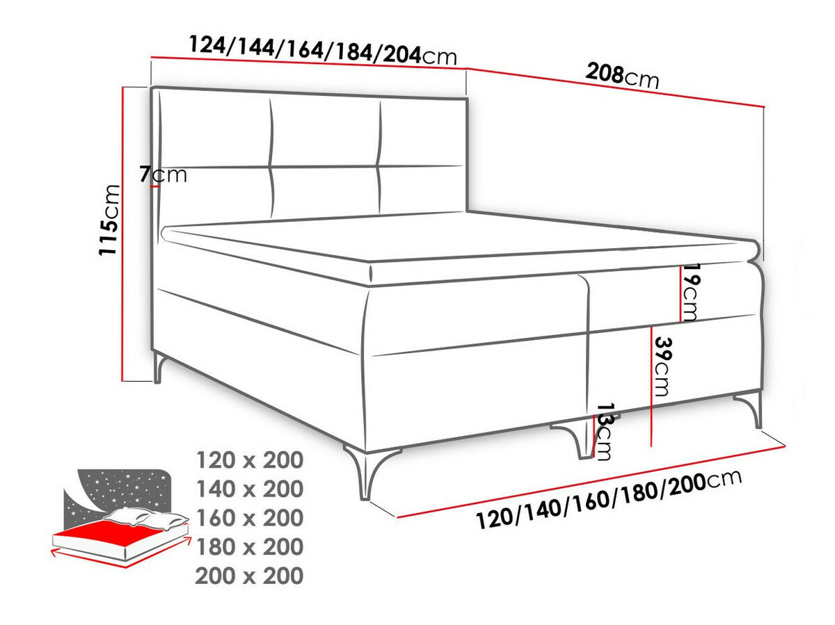 Continental bed Mare (Magic Velvet 2260)