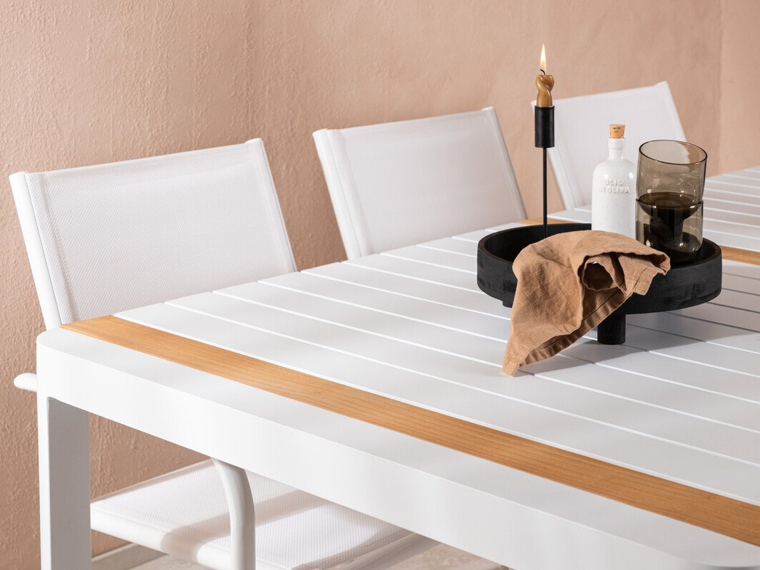 Outdoor table Dallas 2834 (White + Brown)