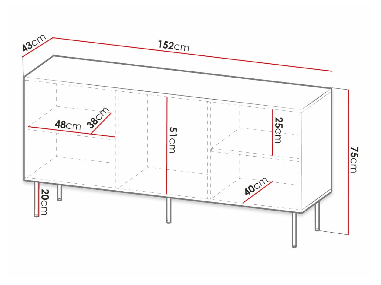 Sideboard Lorelbo 100 (Black + Golden)
