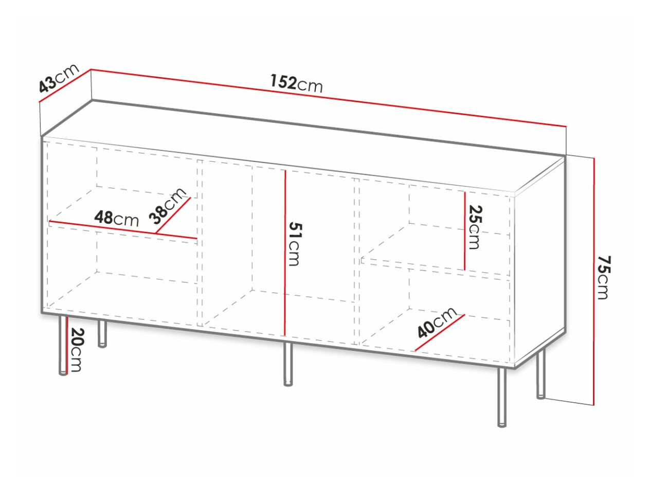 Sideboard Lorelbo 100 (White + Black)