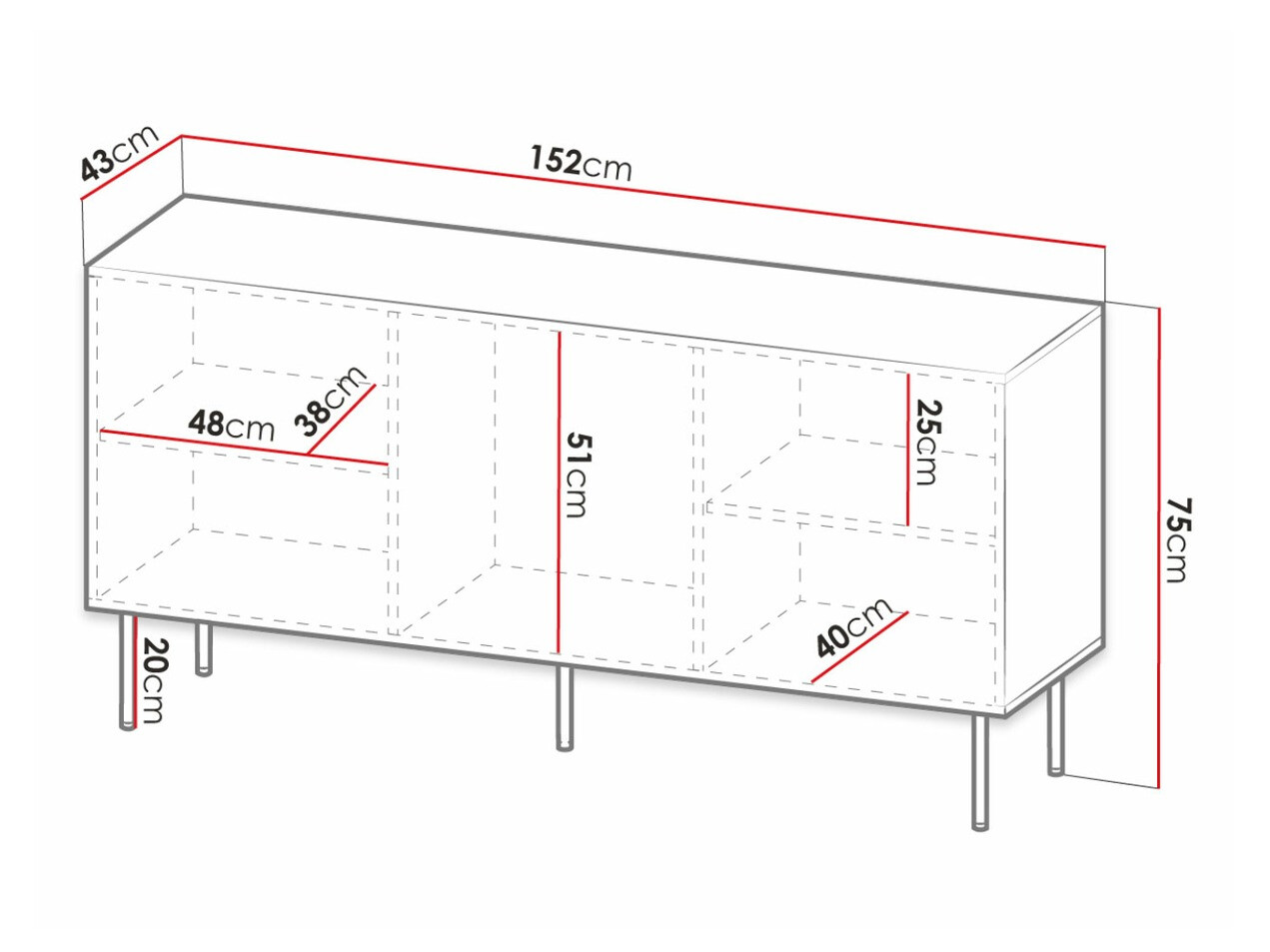 Sideboard Lorelbo 100 (Wotan Oak + Black)