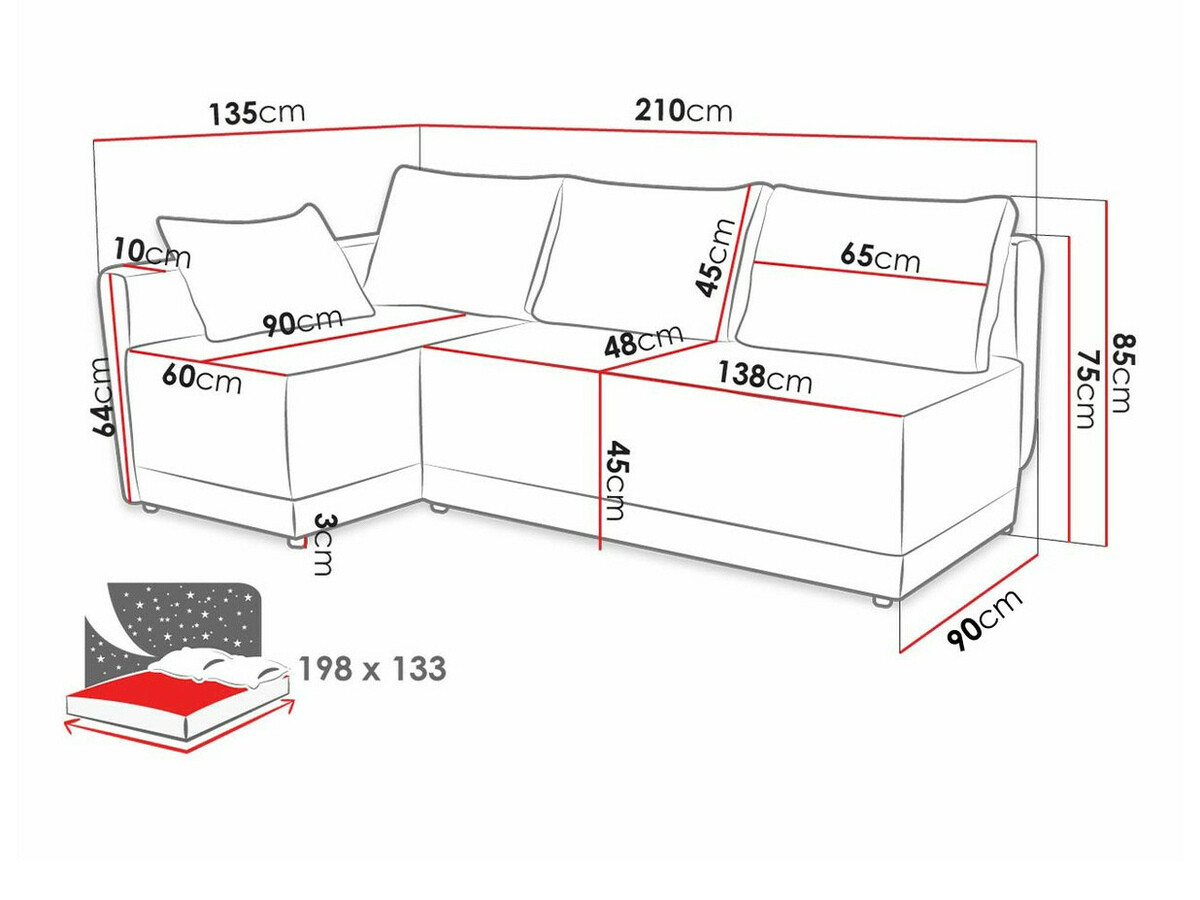 Corner sofa Columbus 149 (Poso 100)