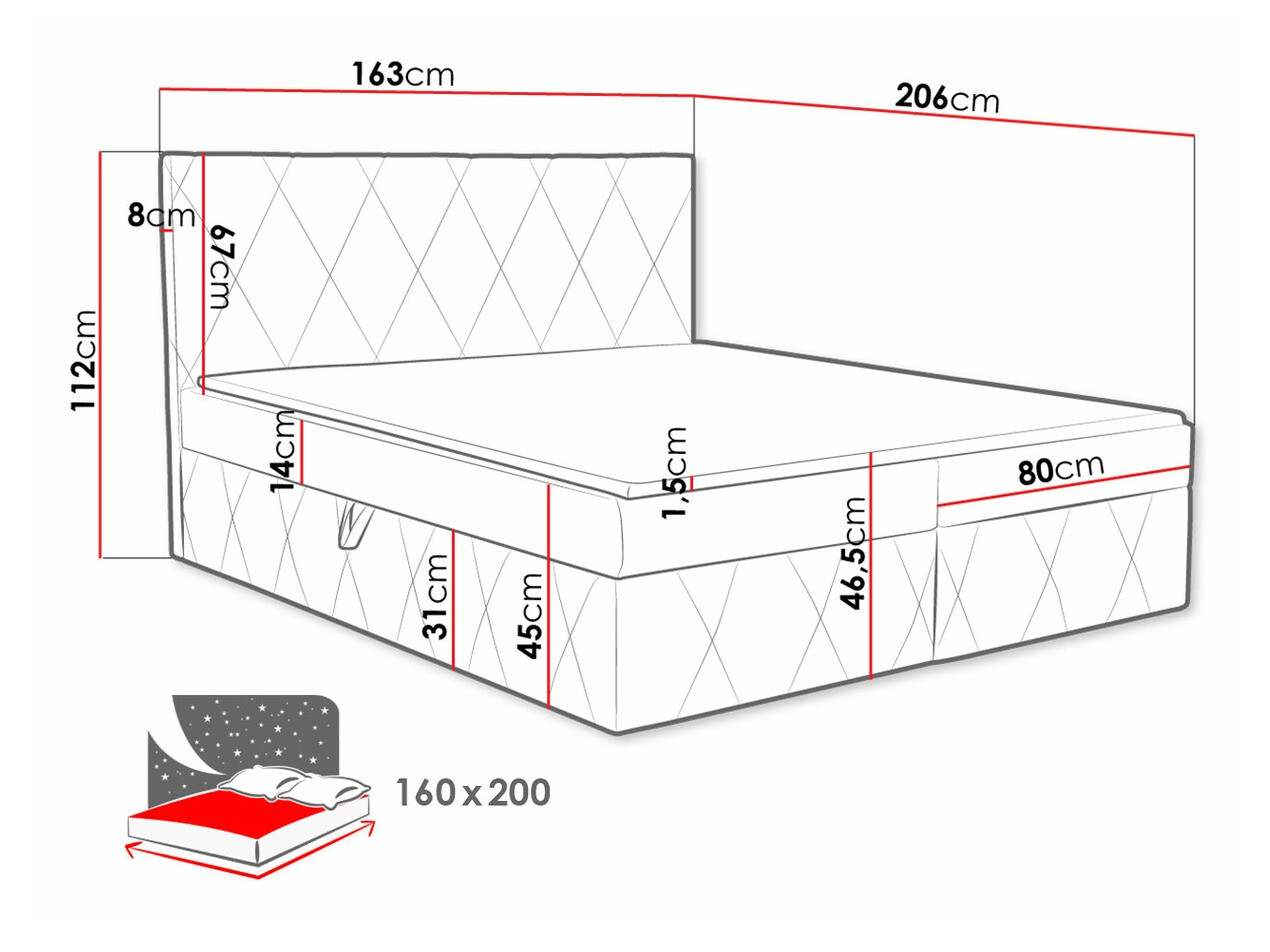 Continental bed Comfivo Avis (Magic Velvet 2216)
