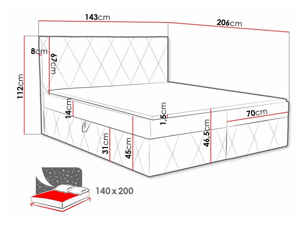 Continental bed Comfivo Avis (Magic Velvet 2250)
