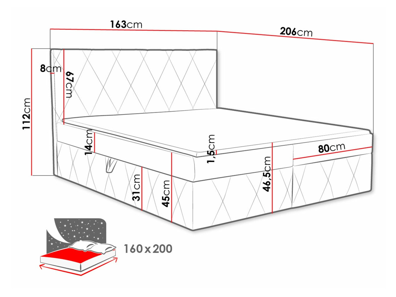 Continental bed Comfivo Avis (Magic Velvet 2258)