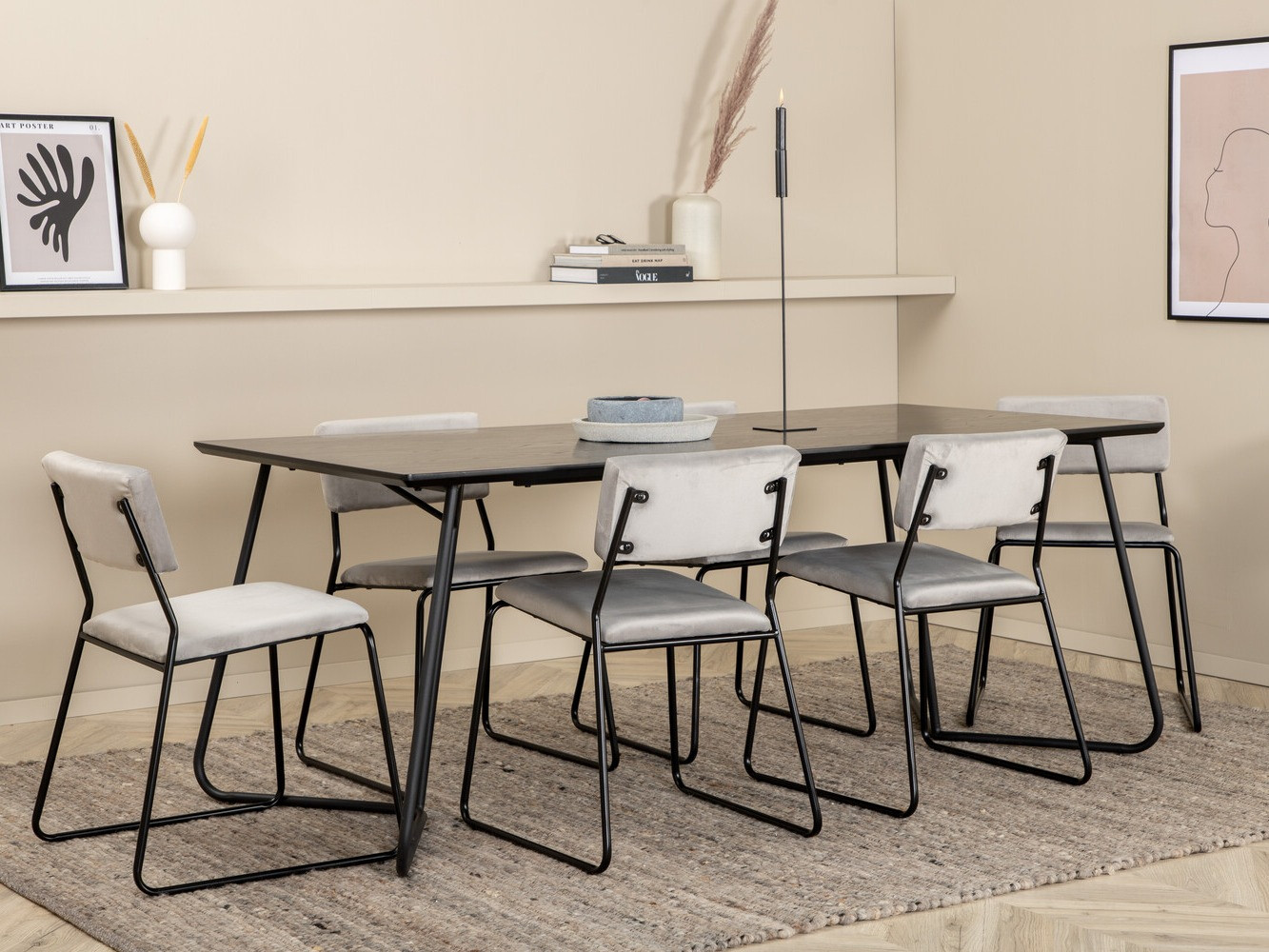 Dining set Dallas 2715 (Grey + Black)