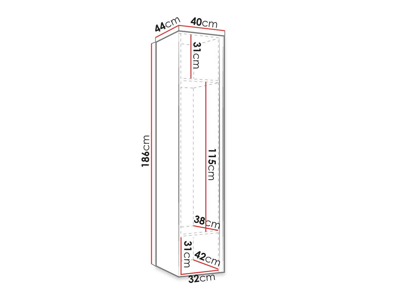 Wardrobe Hartford 393 (White)