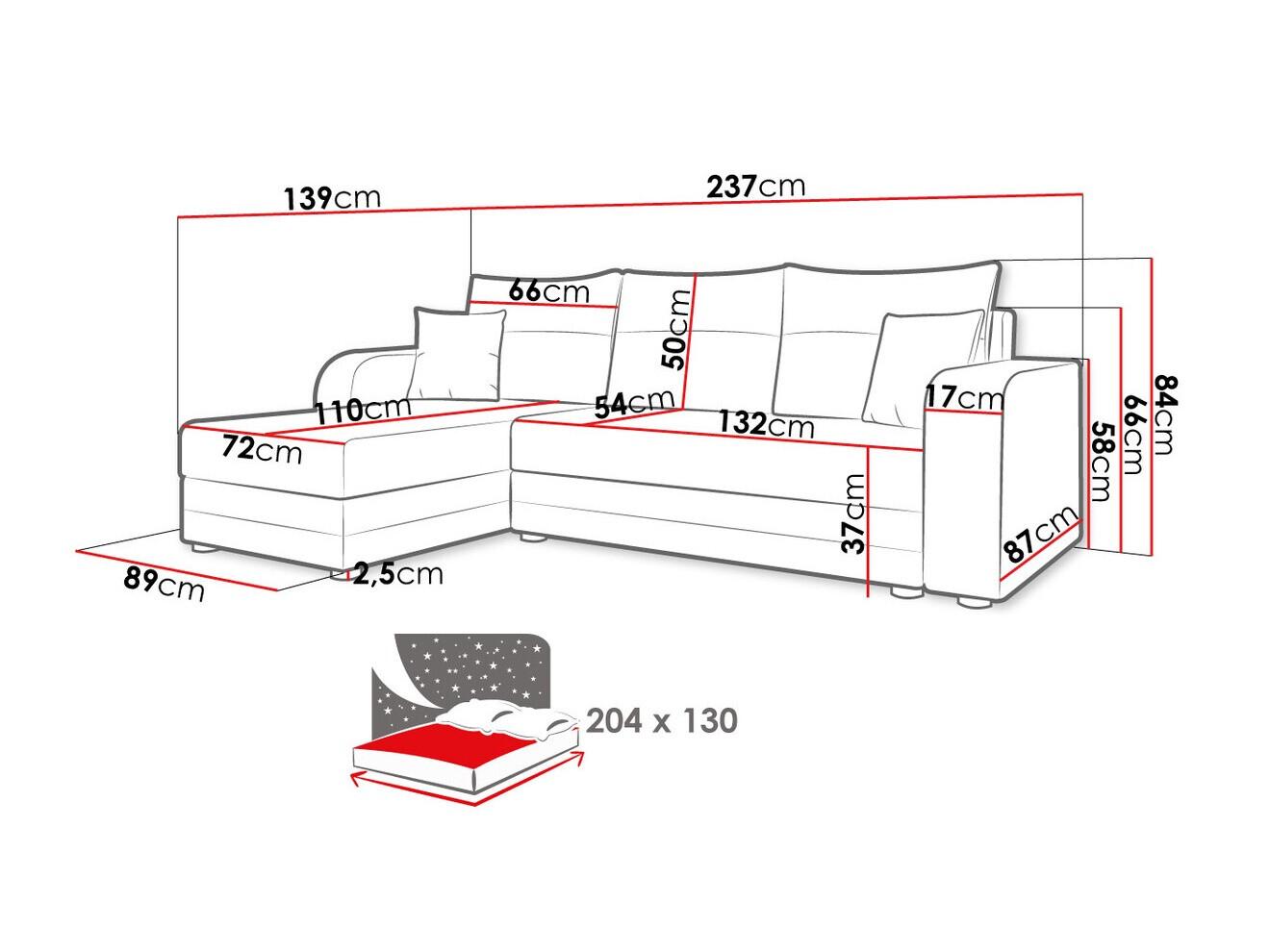 Corner sofa Memphis 112 (Lux 23 + Lux 01)