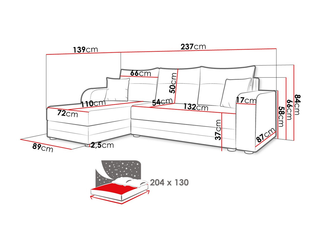 Corner sofa Memphis 112 (Lux 23 + Lux 05)