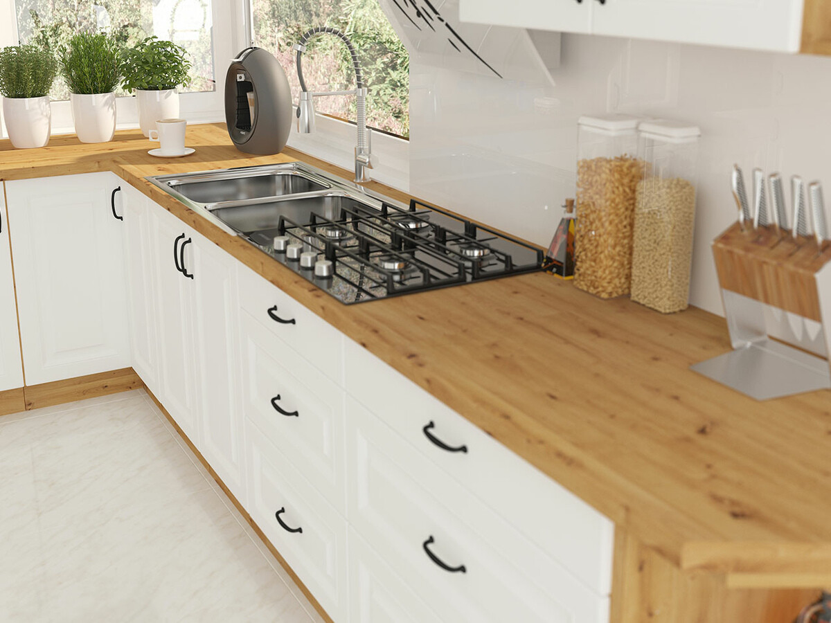 Modular cabinet with doors Retro White 100