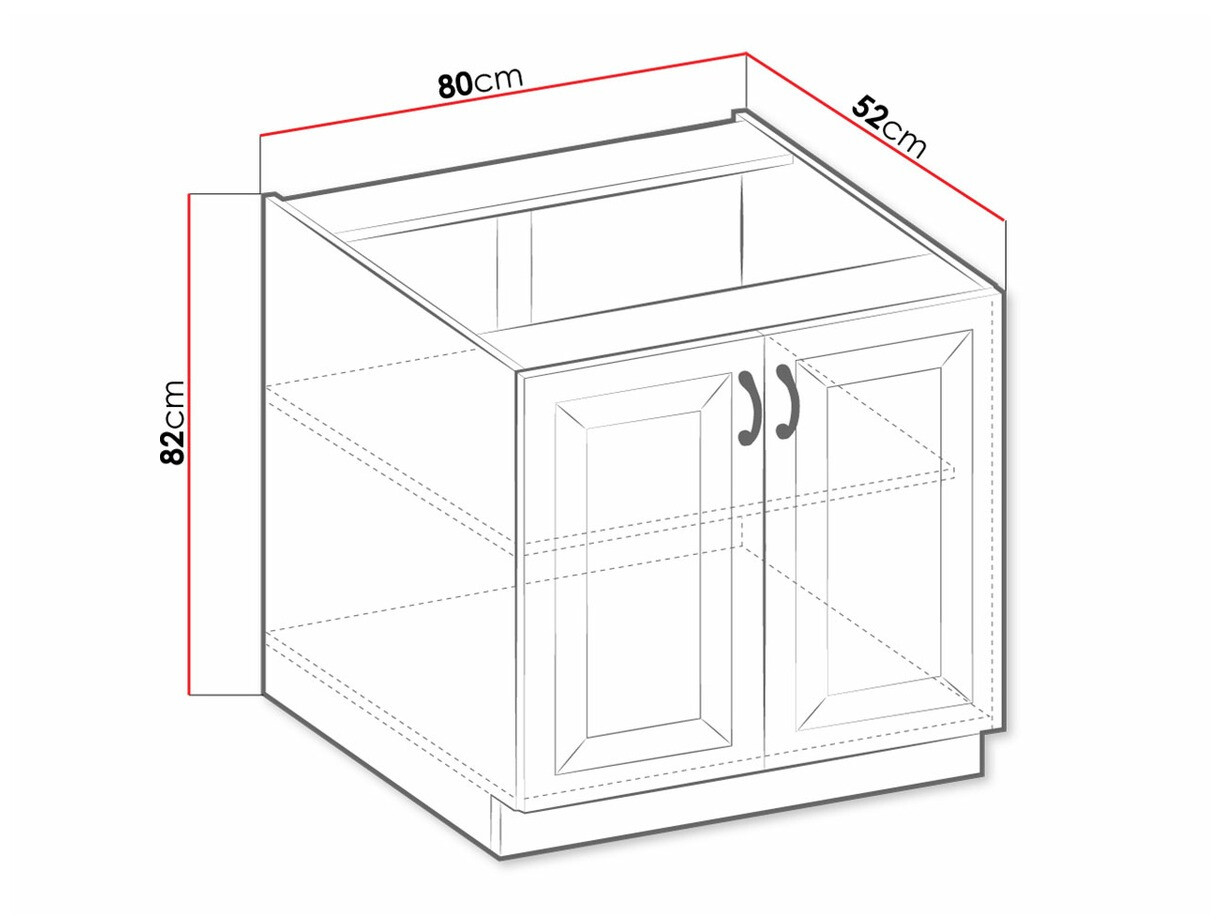 Modular cabinet with doors Retro Grey 119