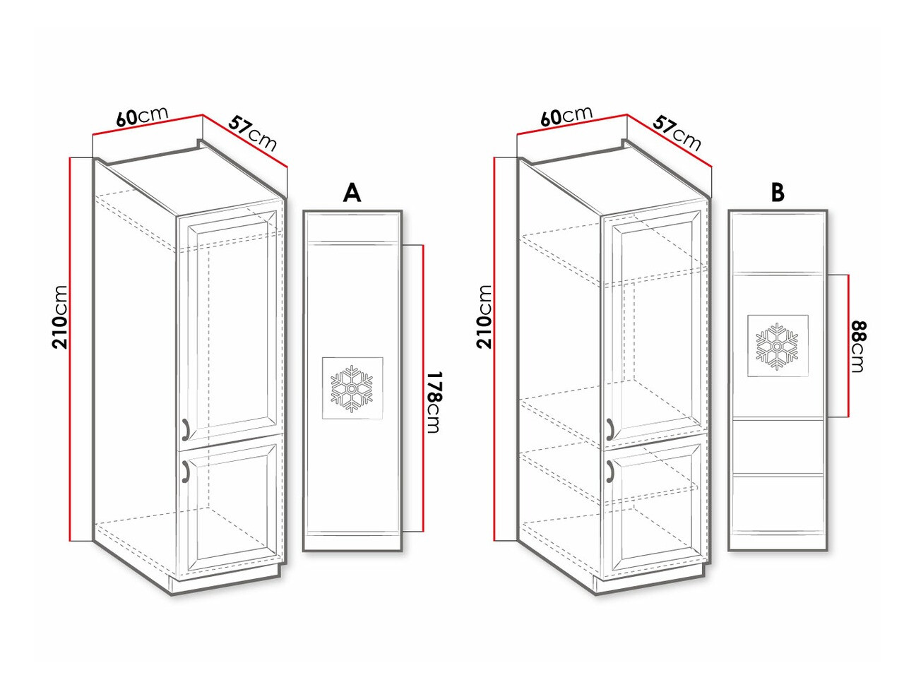 Modular cabinet with doors Retro White 118