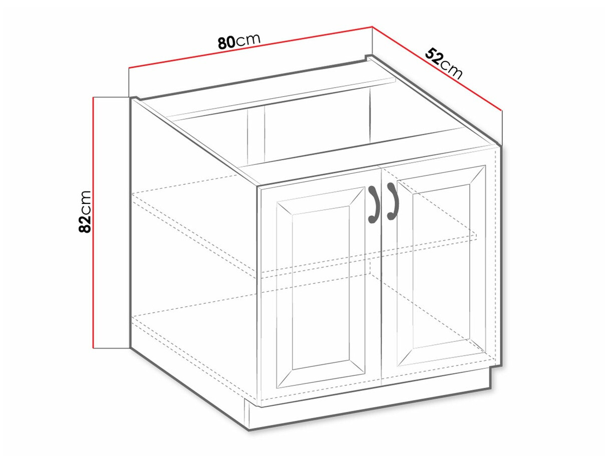 Modular cabinet with doors Retro White 119