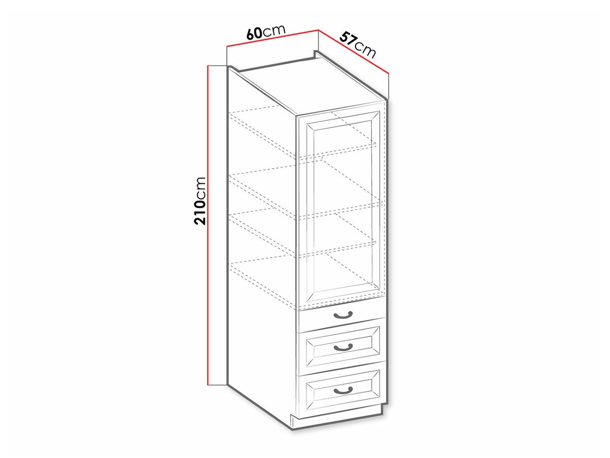 Modular cabinet with drawer and doors Retro Grey 114