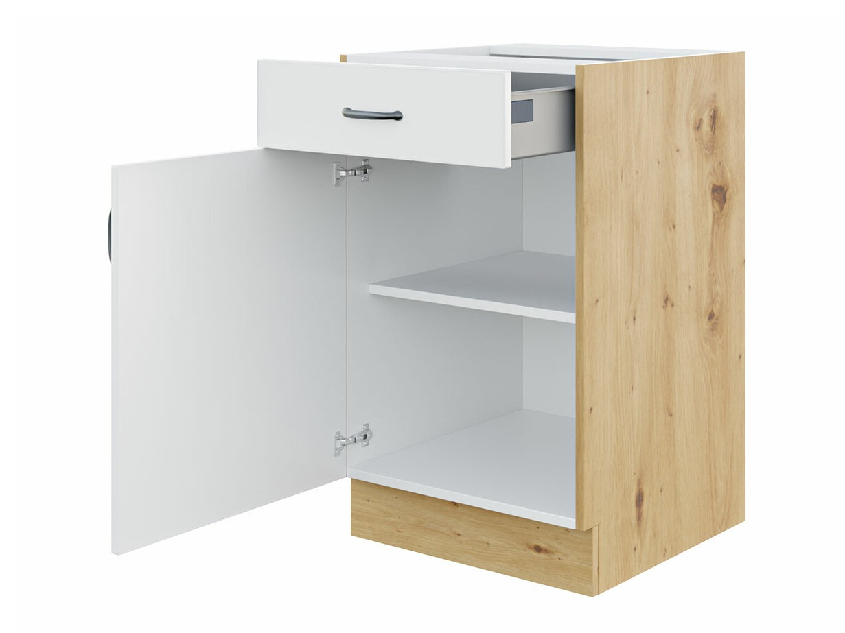 Modular cabinet with drawer and doors Retro White 105