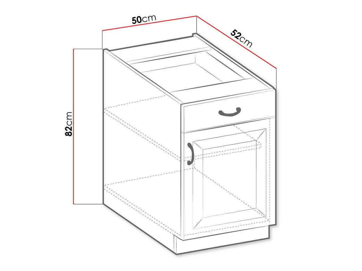 Modular cabinet with drawer and doors Retro White 105