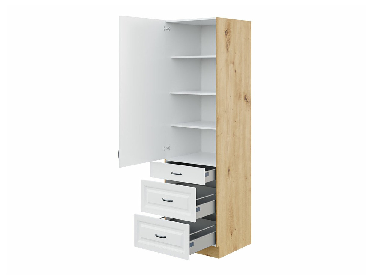 Modular cabinet with drawer and doors Retro White 114