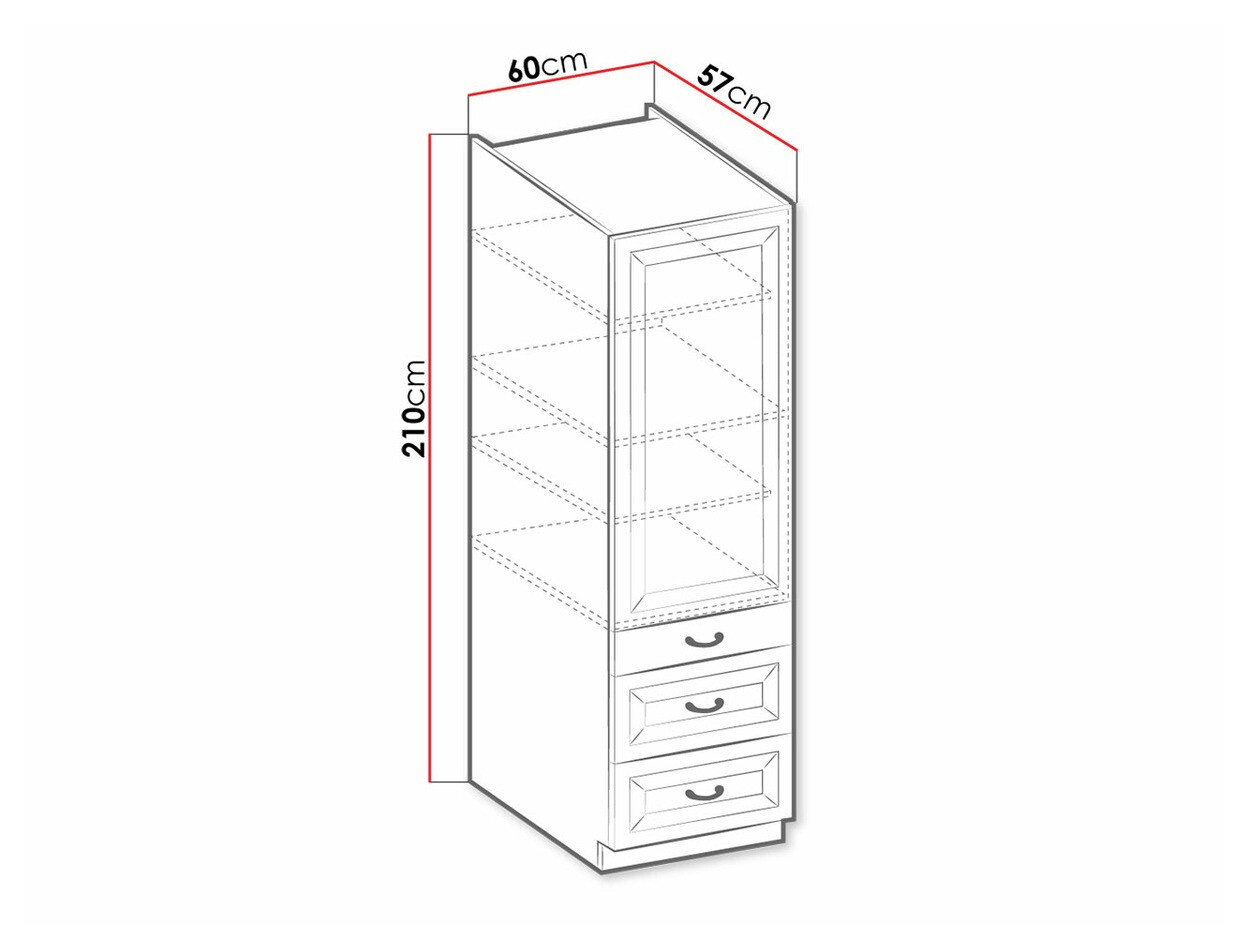 Modular cabinet with drawer and doors Retro White 114