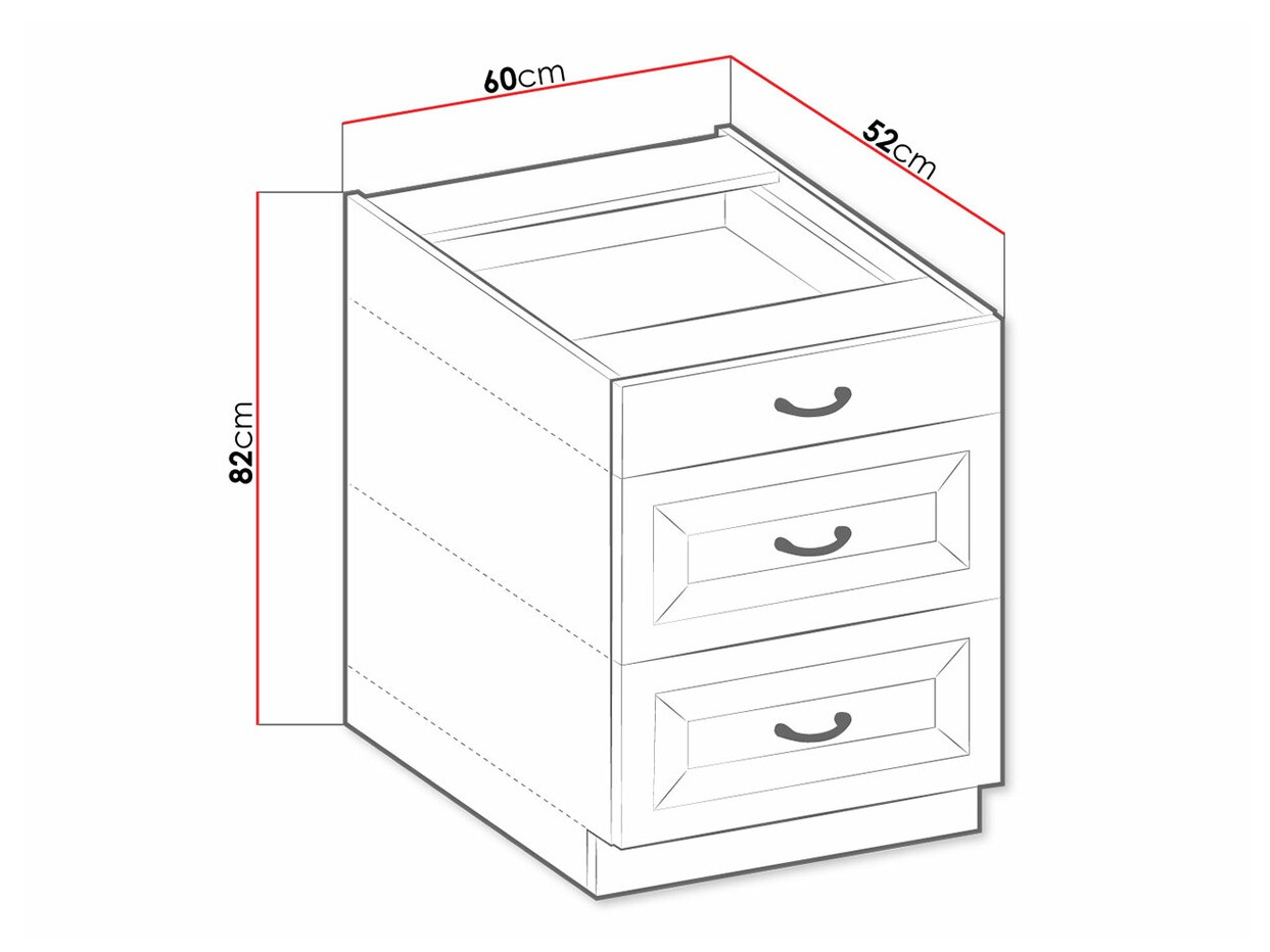 Modular cabinet with drawers Retro Grey 108