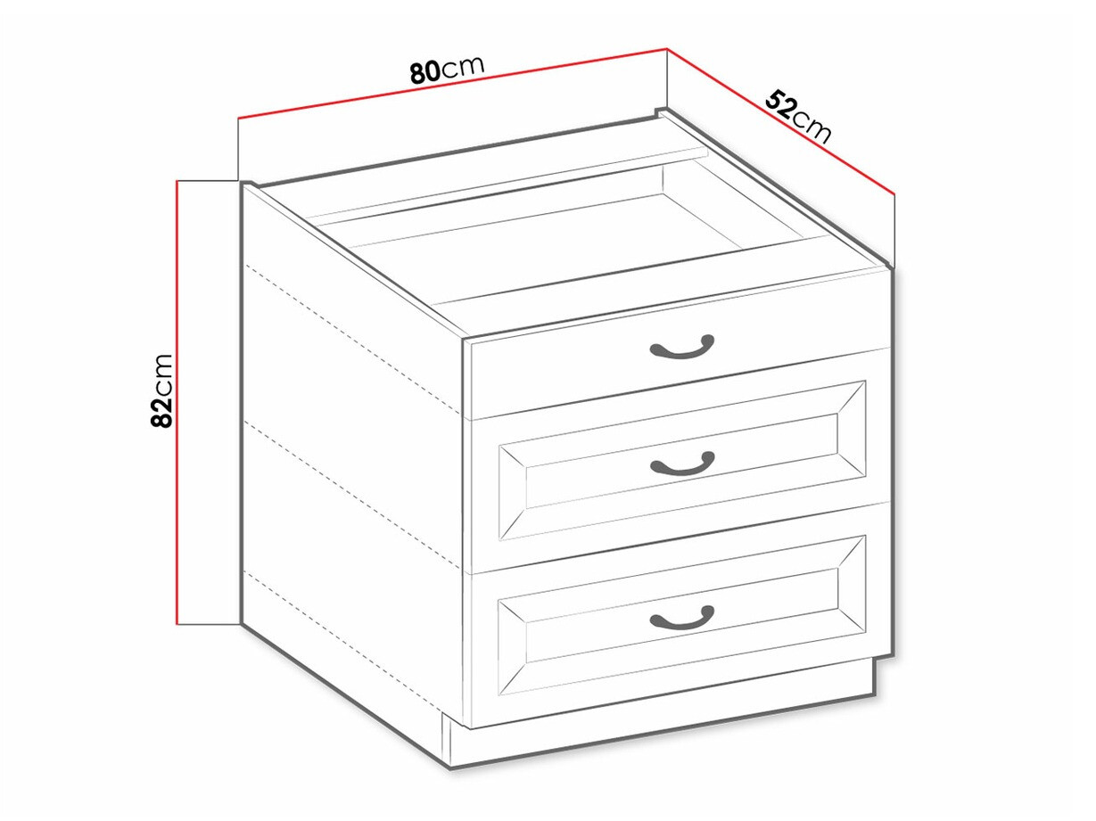 Modular cabinet with drawers Retro Grey 120