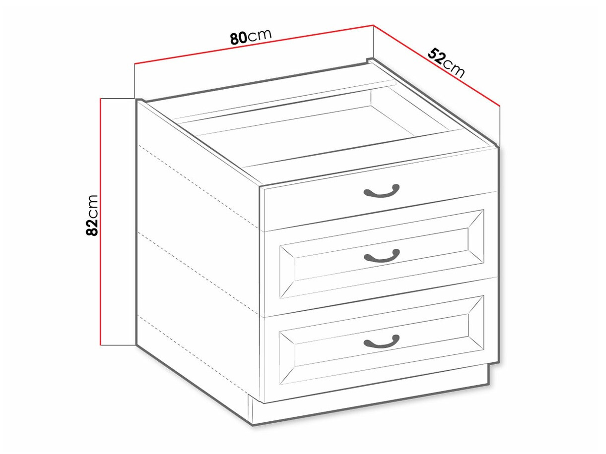 Modular cabinet with drawers Retro White 120