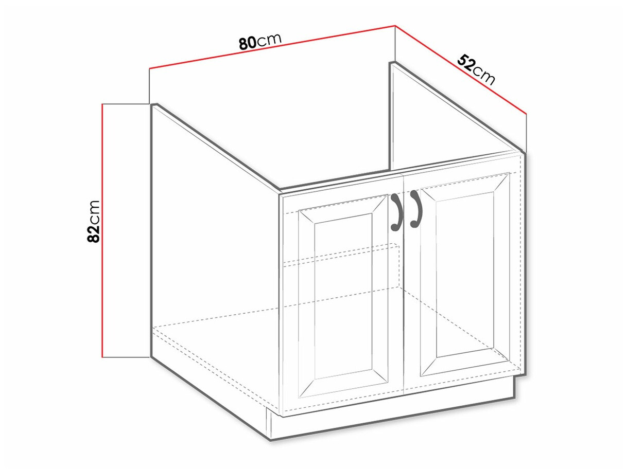 Modular sink cabinet with doors Retro Grey 121