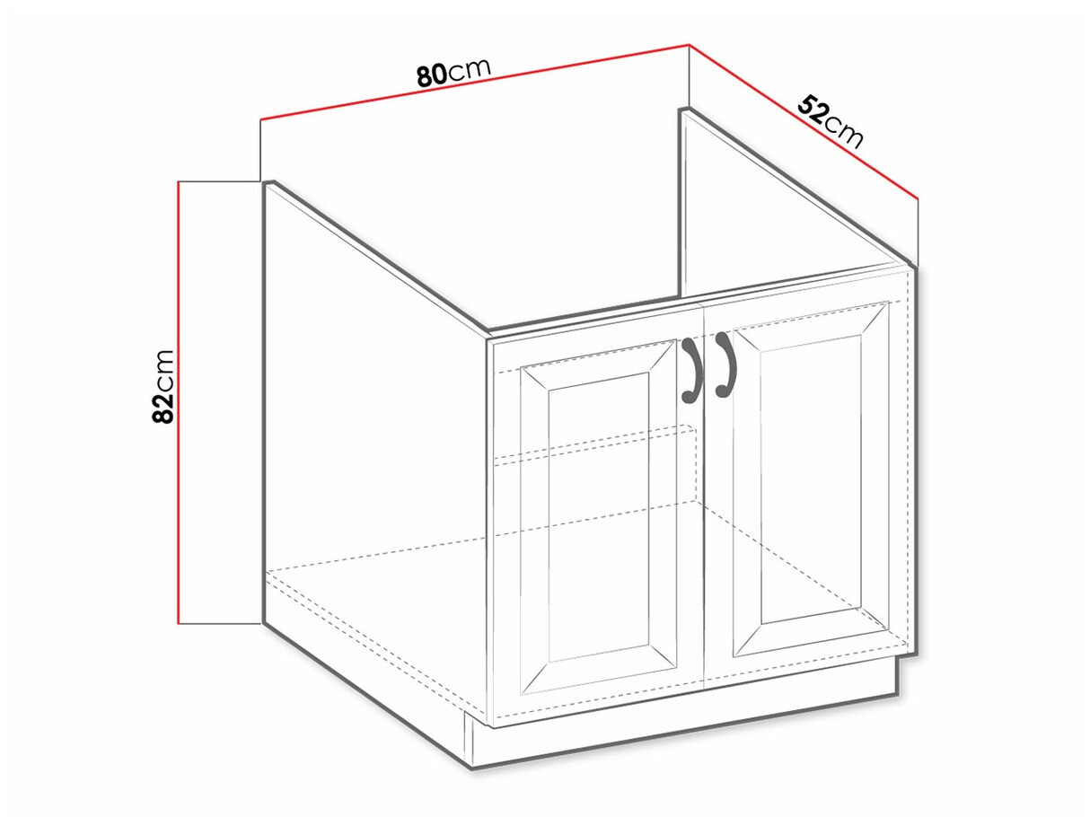 Modular sink cabinet with doors Retro White 121