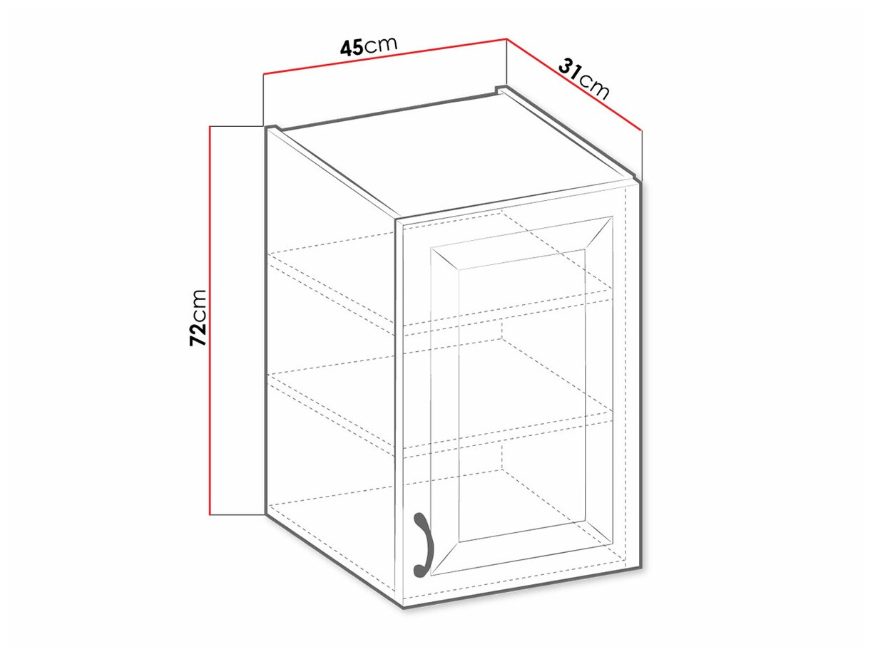 Modular wall cabinet Retro Grey 130