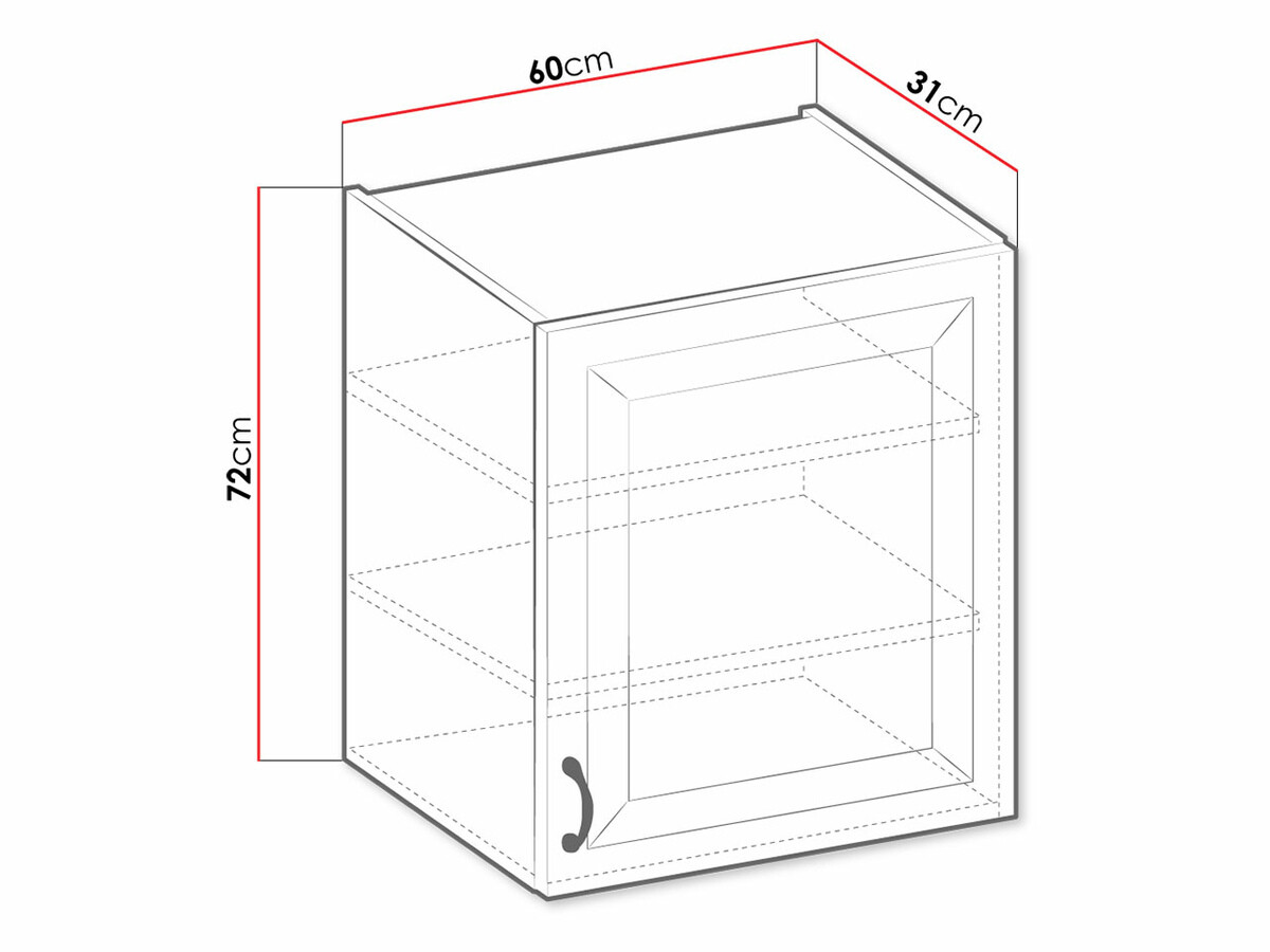 Modular wall cabinet Retro Grey 135