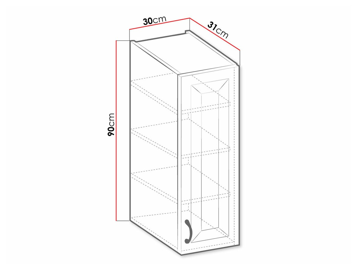 Modular wall cabinet Retro White 124