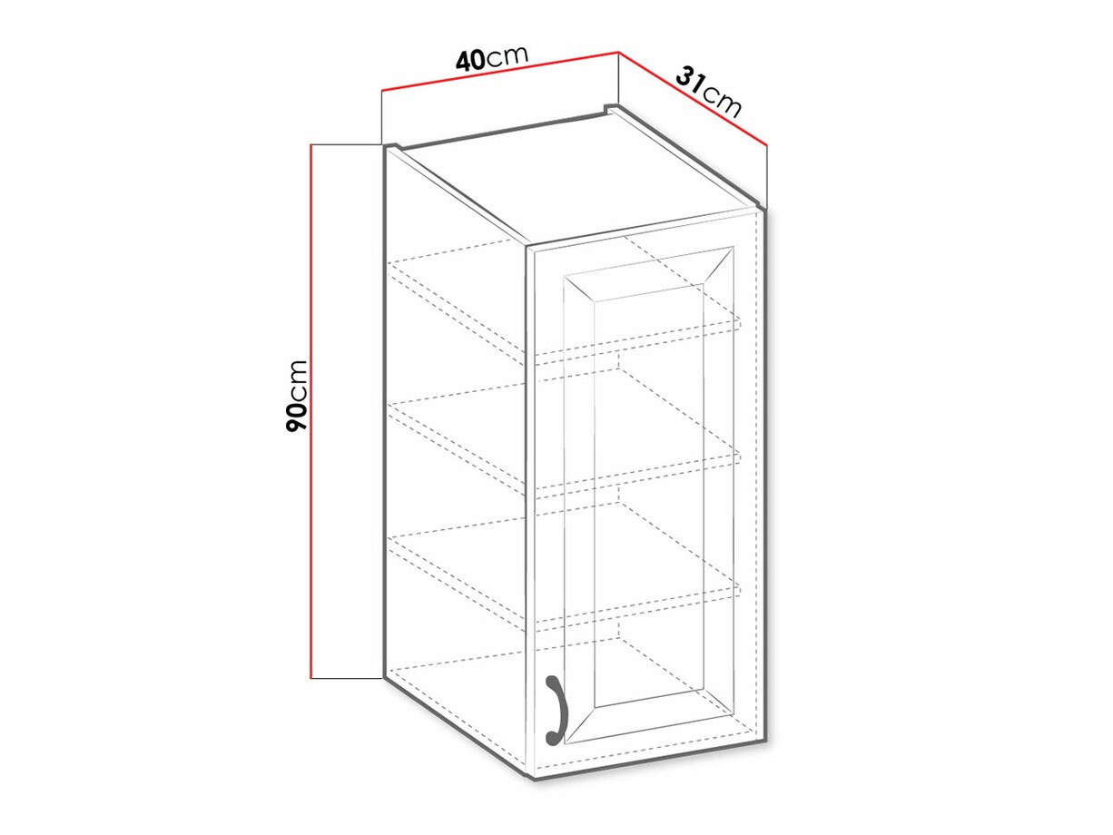 Modular wall cabinet Retro White 127