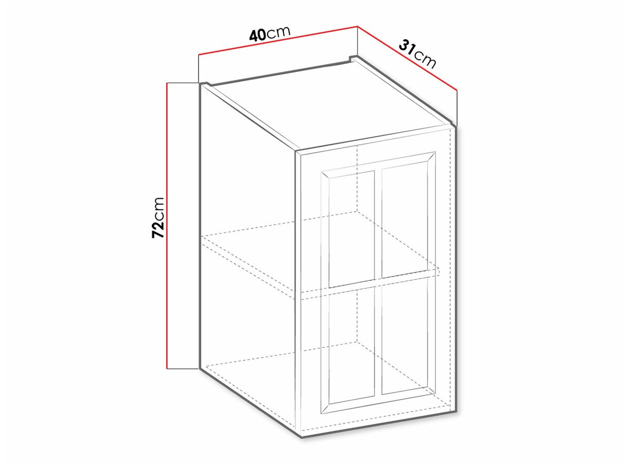 Modular wall cabinet Retro White 128