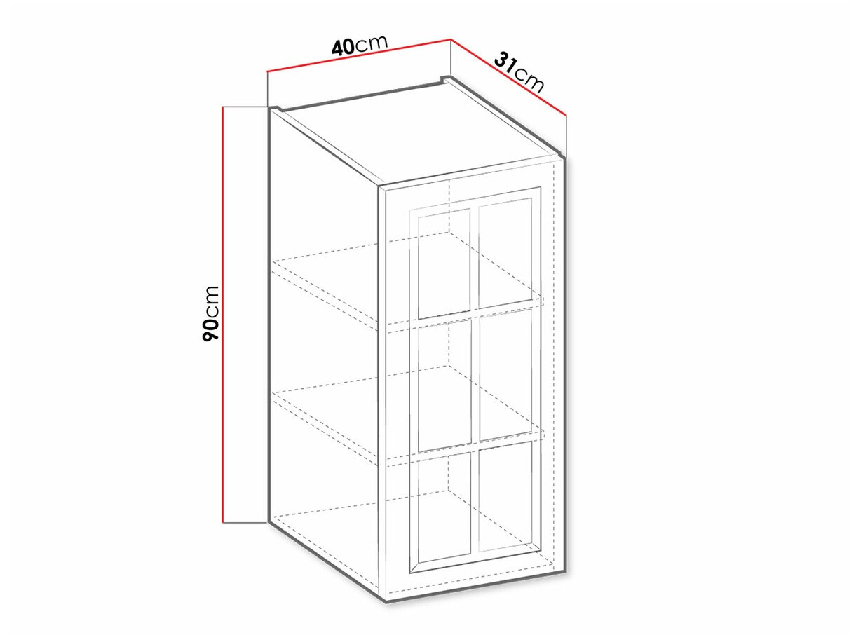 Modular wall cabinet Retro White 129