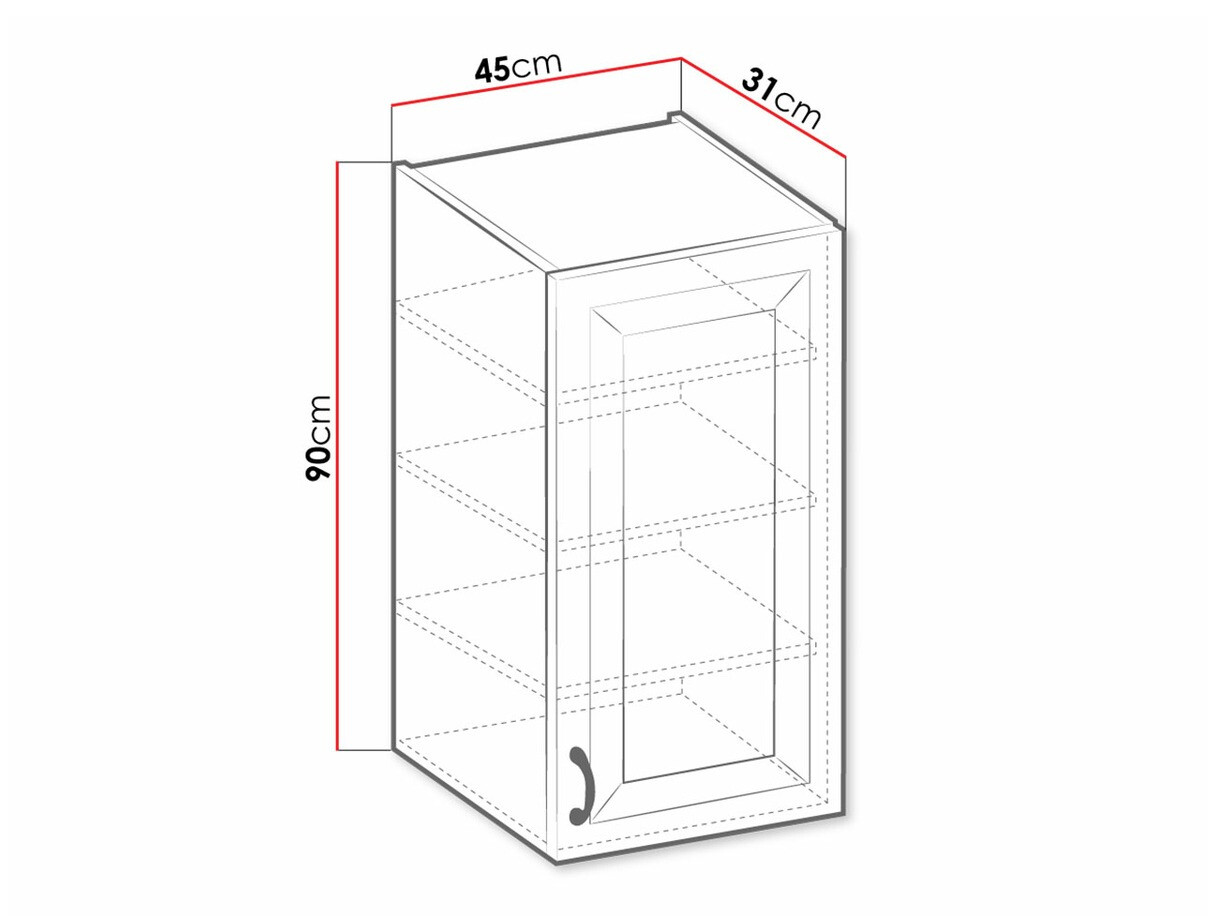 Modular wall cabinet Retro White 131