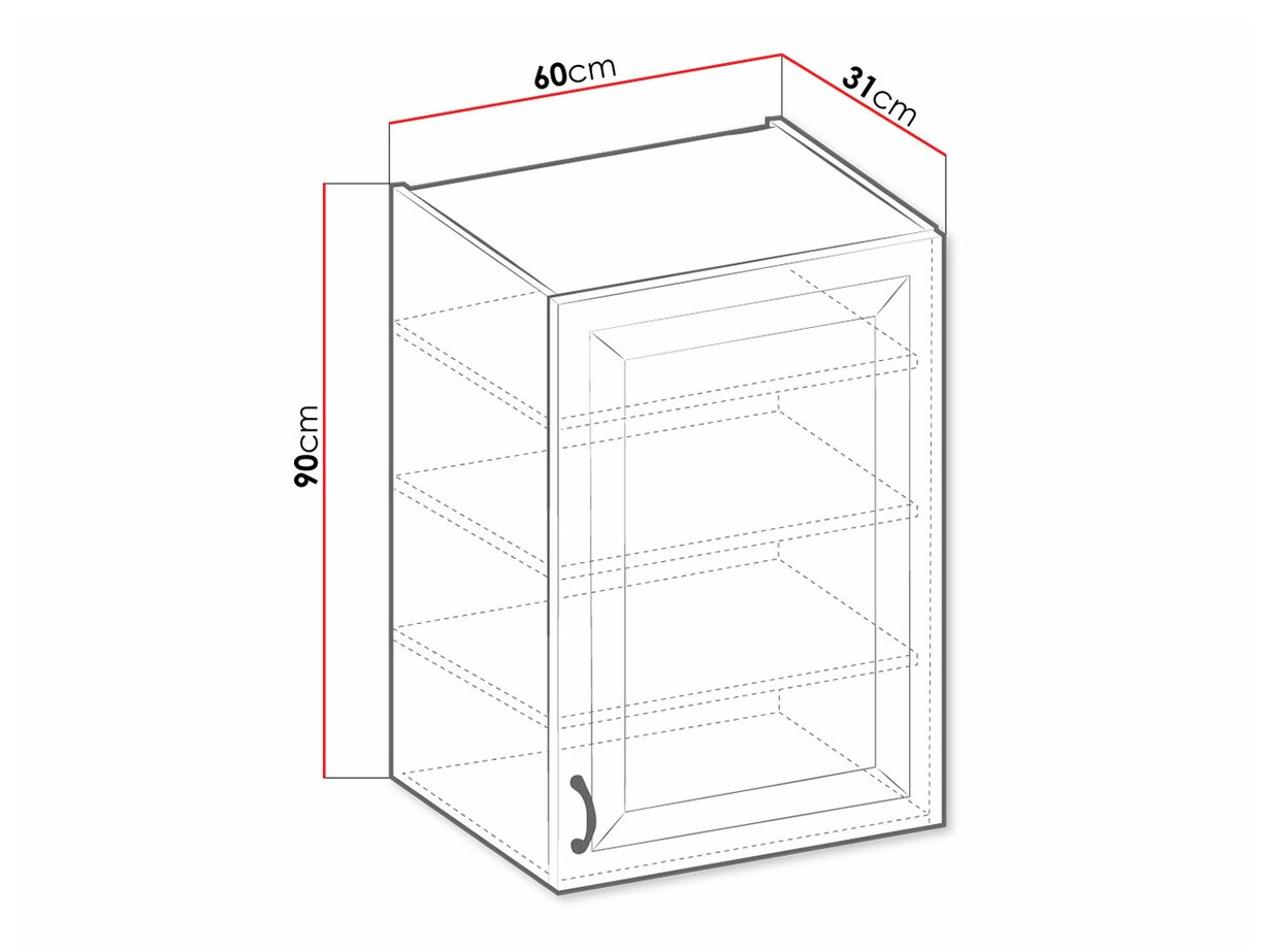Modular wall cabinet Retro White 136